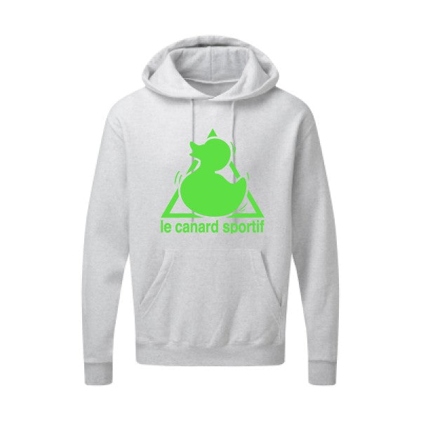 Canard Sportif Vert fluo |Sweat capuche imprimé homme