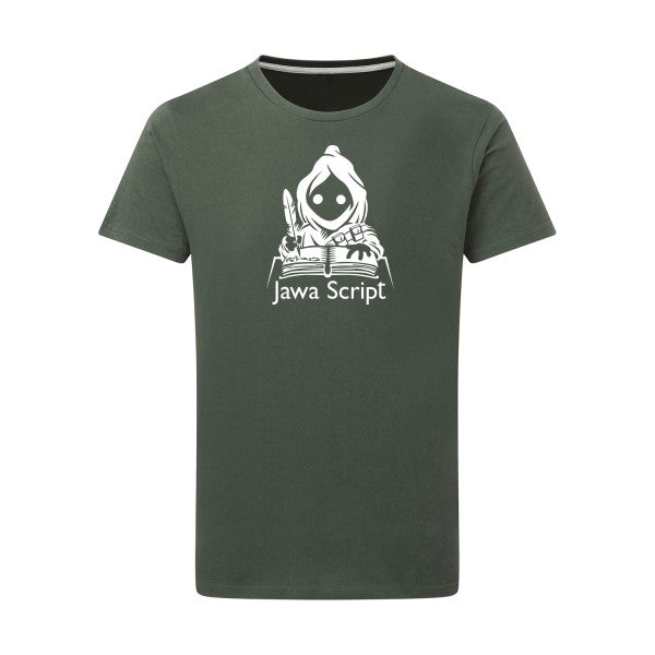 Jawa script Blanc -Flex Blanc sur T-shirt SG  Thyme  2XL