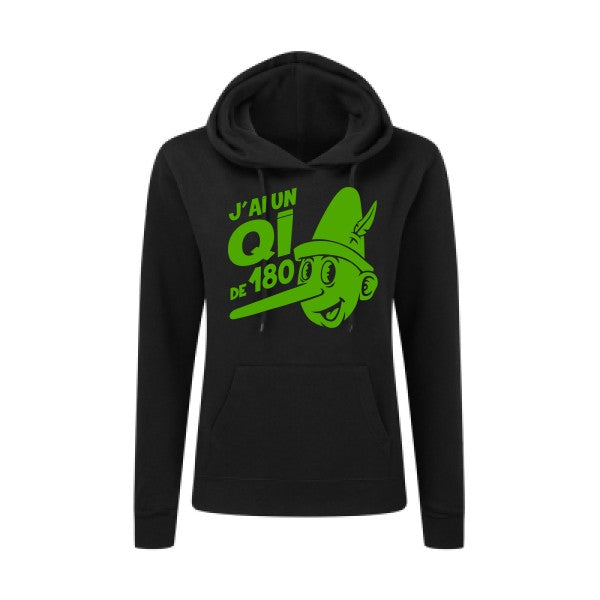 Quotient intellectuel Vert pomme |Sweat original à capuche Femme