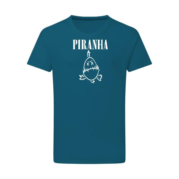 Piranha -Flex Blanc sur T-shirt SG  Petrol  2XL