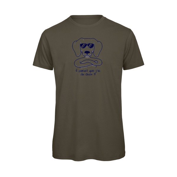 T-shirt humour original Avoir du chien T Shirt couleur Khaki Green