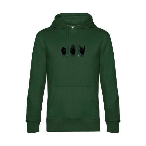 Pierre-Feuille-Metal sweat shirt original Bottle Green flex Noir impression Face