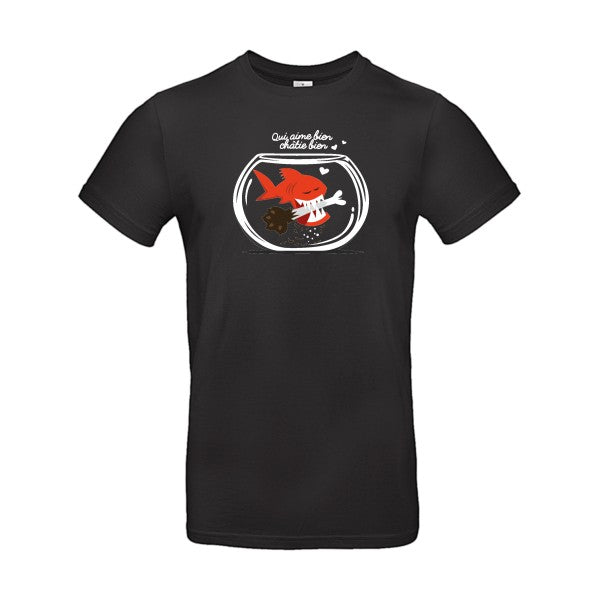 T-shirt humour original Qui Aime Bien Chatie Bien T Shirt couleur Black