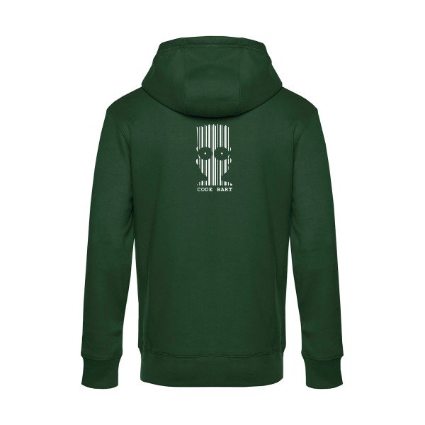 Code-Bart sweat shirt original Bottle Green flex Blanc impression Dos