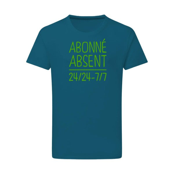 Abonné absent vert pomme -Flex vert pomme sur T-shirt SG  Petrol  2XL