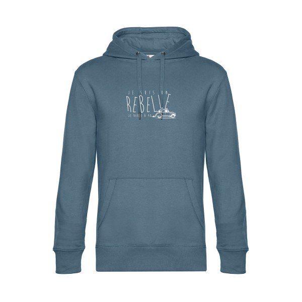 je-suis-un-rebelle sweat shirt original nordic blue flex Blanc impression Face