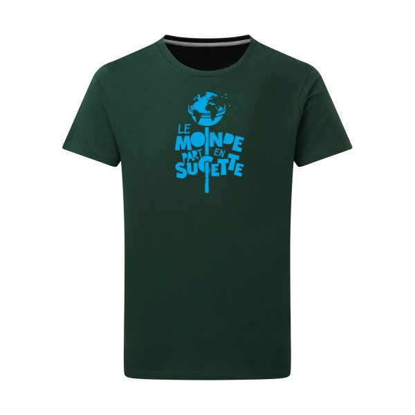 Le Monde part en Sucette - Flex bleu clair Tshirt original Bottle Green  2XL