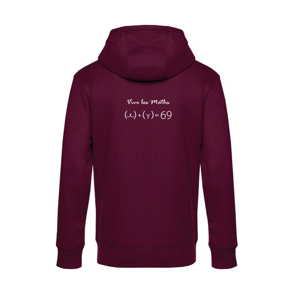 Vive-les-maths sweat shirt original Burgundy flex Blanc impression Dos