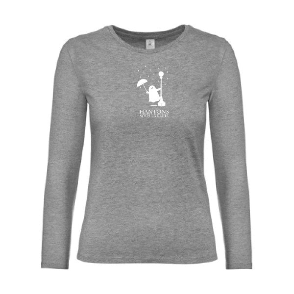 t-shirt lsl femme Hantons-sous-la-pluie Sport Grey flex blanc