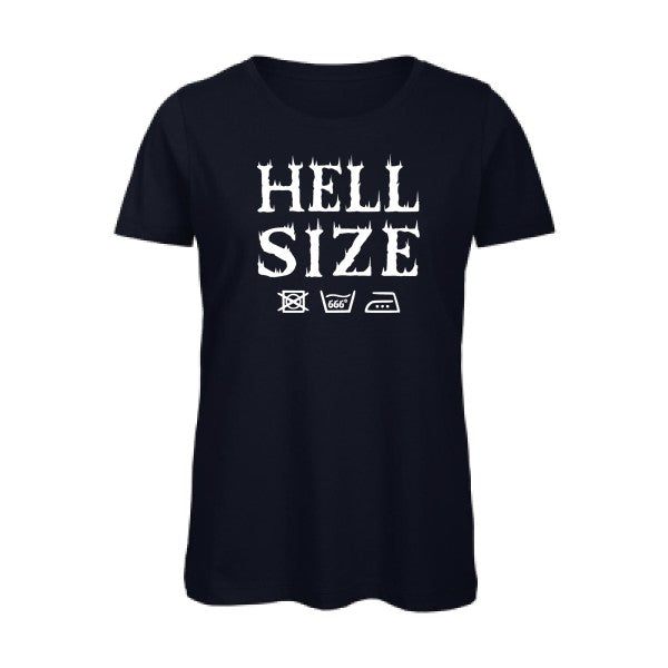 T shirt humour bio femme   femme bio|HELL SIZE ! Blanc 