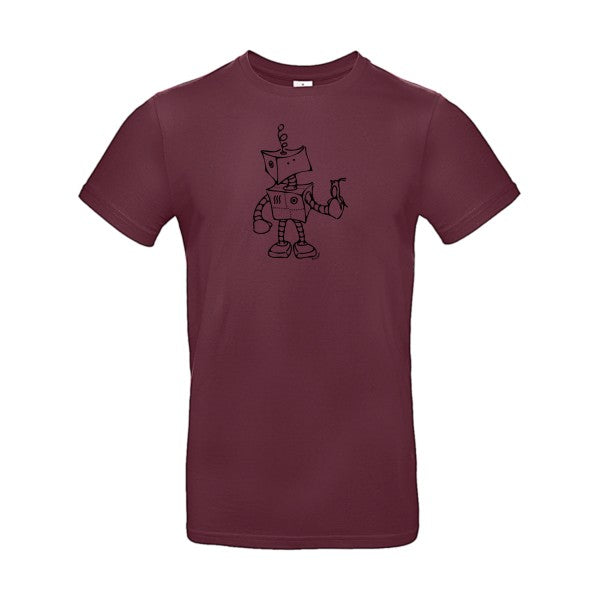 Robot & Bird flex noir B&C - E190 T-shirt|Burgundy||2XL