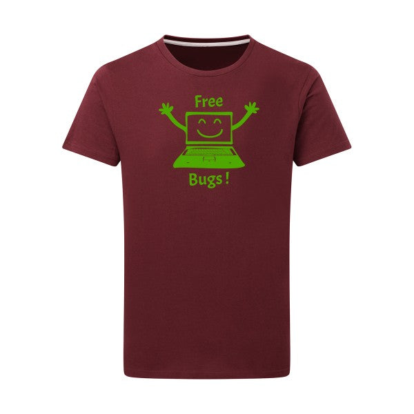 FREE BUGS ! - Flex Vert pomme Tshirt original Burgundy  2XL