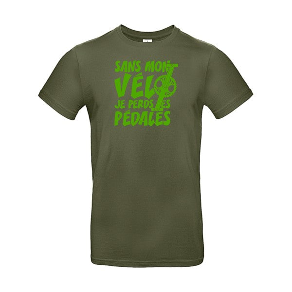 Sans mon vélo, je perds les pédales ! flex Vert pomme B&C - E190 T-shirt|Urban Khaki||2XL