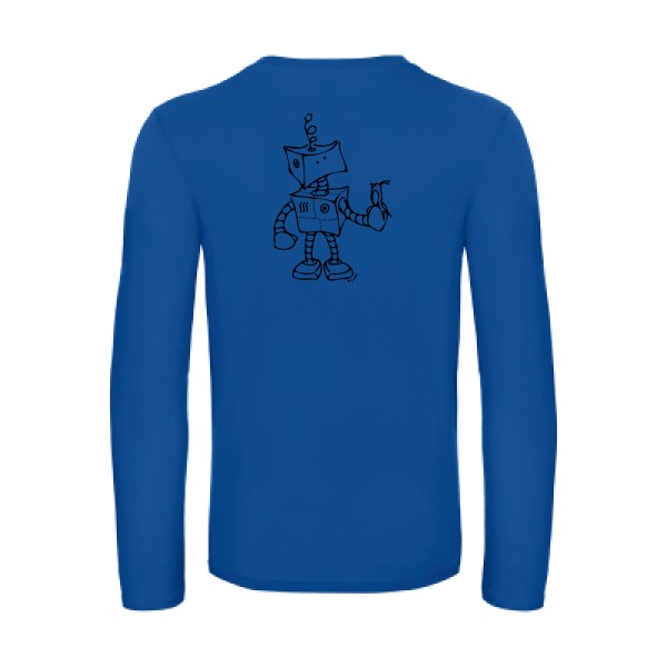 robot & bird - t shirt- manches- longues- original- humour- Royal Blue impression Dos