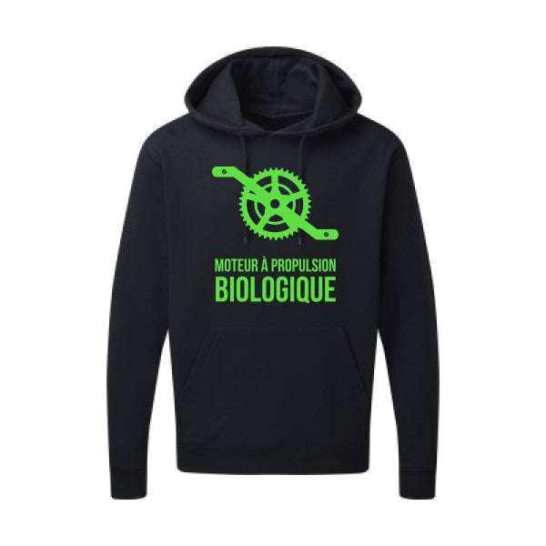 Cyclisme & écologie Vert fluo |Sweat capuche imprimé homme