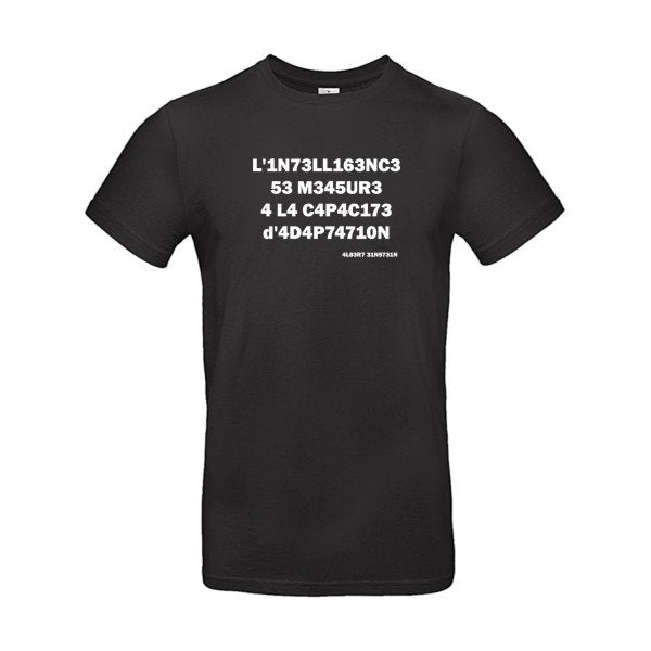 L'intelligence -Ai- t-shirt Geek- Black Non bio flex Blanc