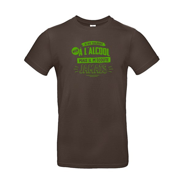 Non à l'alcool  Flex Vert pomme |E190 T-shirt|Brown||2XL