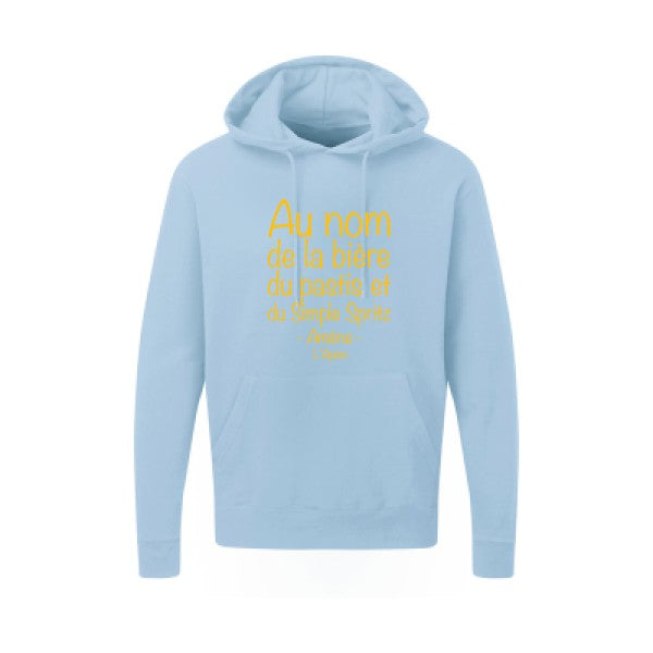 prière de l'apéro jaune Or |Sweat capuche imprimé homme