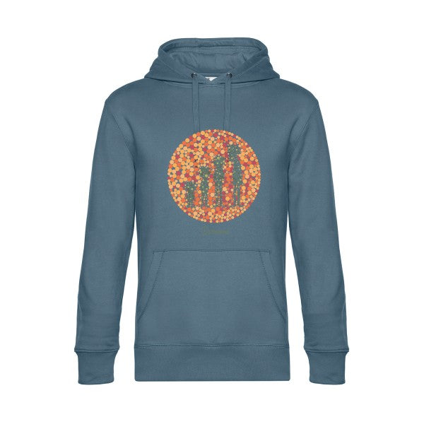 Daltonisme- Sweat à capuche original nordic blue - RueDuTeeshirt