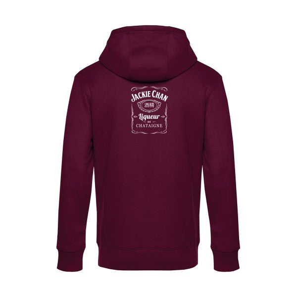 Jackie-Chan sweat shirt original Burgundy flex Blanc impression Dos