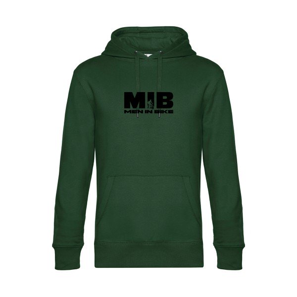 MEN-IN-BIKE sweat shirt original Bottle Green flex Noir impression Face