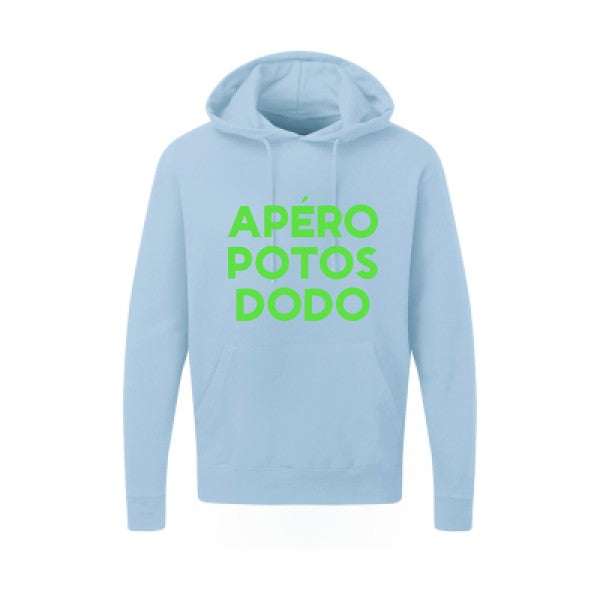 Apéro Potos Dodo  |Sweat  capuche humoristique Vert fluo 