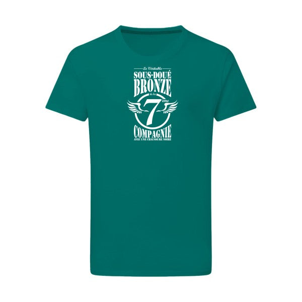 7ème Compagnie Crew Blanc -Flex Blanc sur T-shirt SG  Emerald Green  2XL