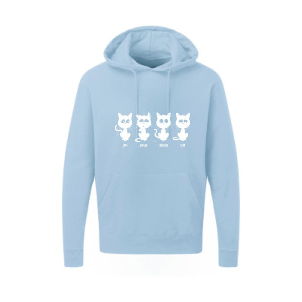 un deux trois cat Blanc |Sweat capuche imprimé homme