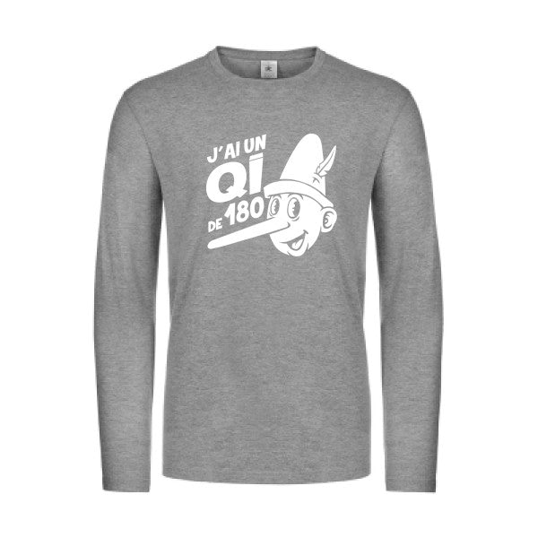 quotient intellectuel - t shirt- manches- longues- original- humour- Sport Grey impression Face