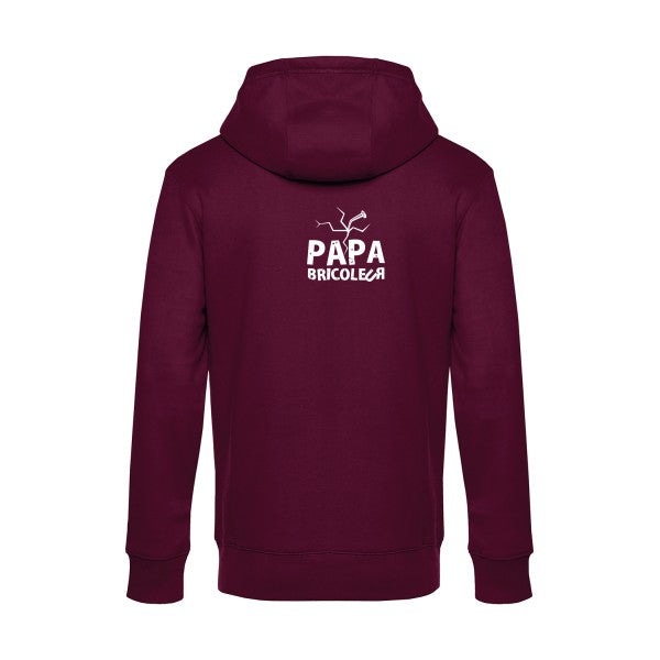 Papa-bricoleur sweat shirt original Burgundy flex Blanc impression Dos