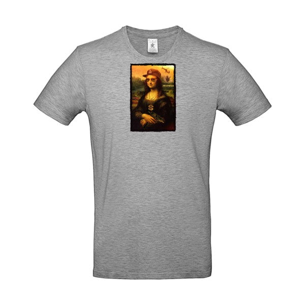 T-shirt humour original La Joconde T Shirt couleur Sport Grey