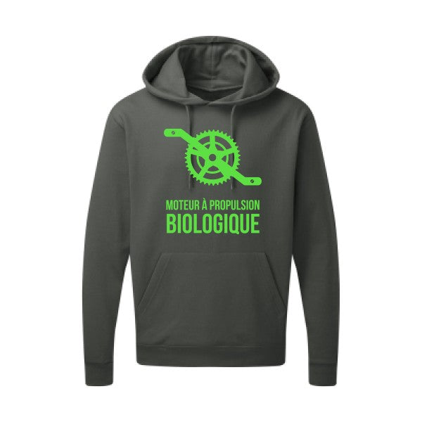 Cyclisme & écologie Vert fluo |Sweat capuche imprimé homme