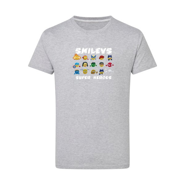 T-shirt homme Super Smileys - T-shirt rigolo avec des smileys expressifs Light Oxford 5XL