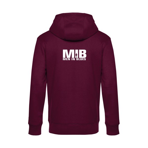Men-in-blues sweat shirt original Burgundy flex Blanc impression Dos