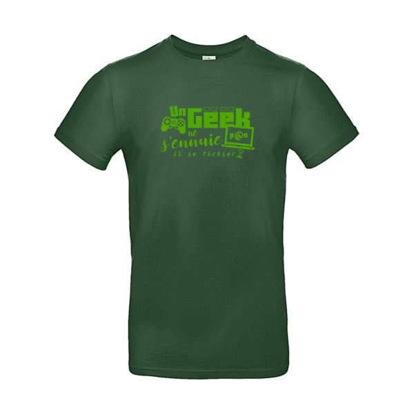 Un geek ne s'ennuie pas Flex Vert pomme |E190 T-shirt|Bottle Green||2XL