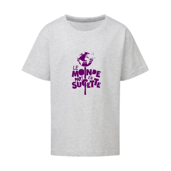 Le Monde part en Sucette Flex Violet SG - Kids T-shirt enfant Ash Grey Taille 152 (11-12/2XL)