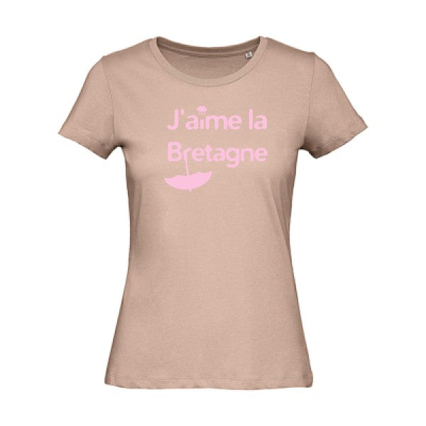 T shirt humour bio femme   femme bio|J'aime la Bretagne Rose 