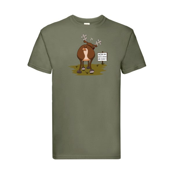 Gaz à effet de cerf Fruit of the loom 205 g/m² T-shirt/ classic olive