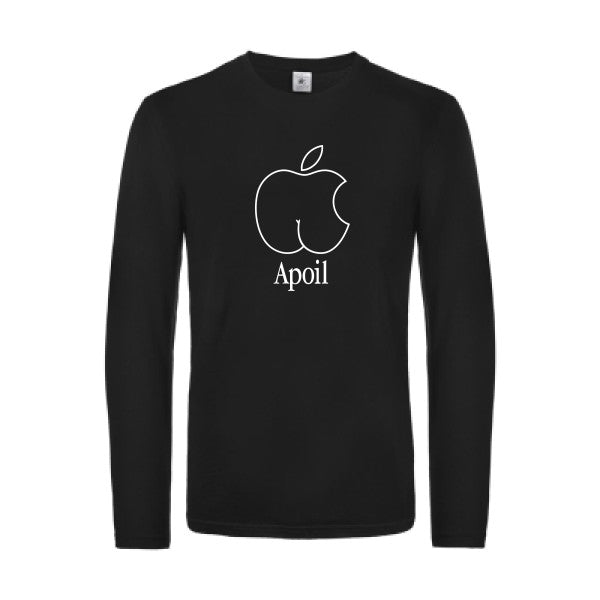 apoil - t shirt- manches- longues- original- humour- Black impression Face