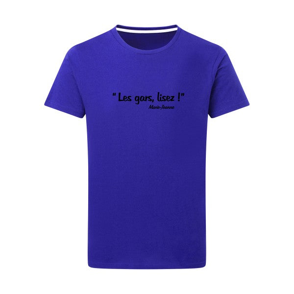 Les gars lisez ! noir -Flex noir sur T-shirt SG  Royal Blue  5XL