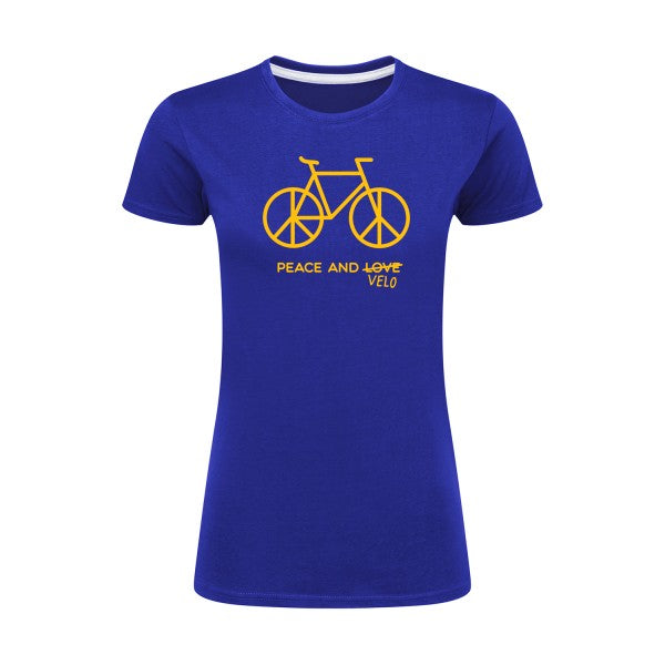 Peace and vélo jaune Or |T shirt original femme|SG