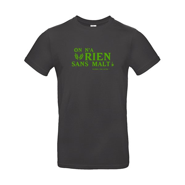 On n'a rien sans malt Flex Vert pomme |E190 T-shirt|Used Black||2XL