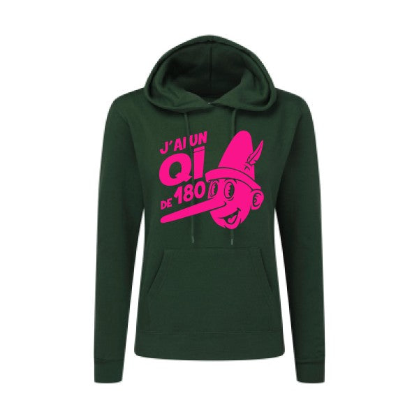 Quotient intellectuel Rose Fluo |Sweat original à capuche Femme