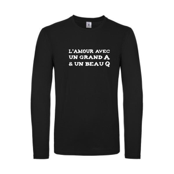 L'Amour avec un grand A et un beau Q ! Blanc B&C - E150 LSL T-shirt manches longues léger