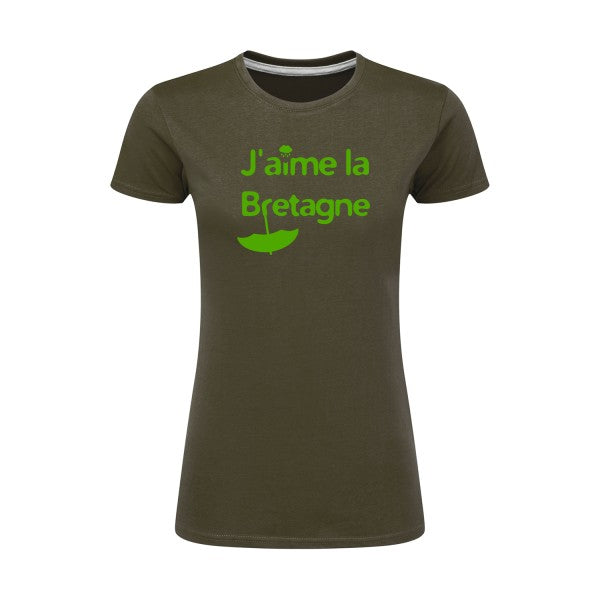 J'aime la Bretagne |Vert pomme |T shirt original femme|SG