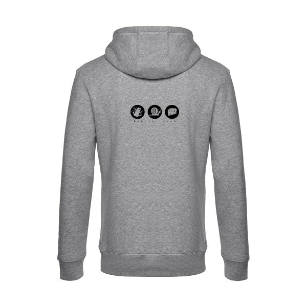 French-touch sweat shirt original Heather Grey flex Noir impression Dos