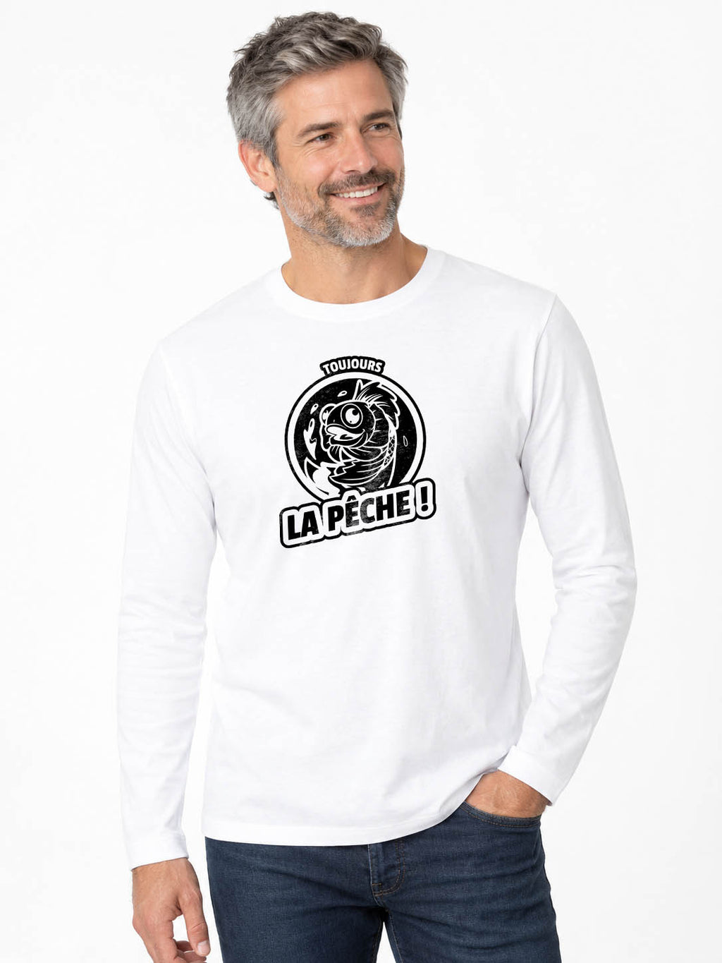 Toujours la pêche ! T-shirt original manches longues 190G