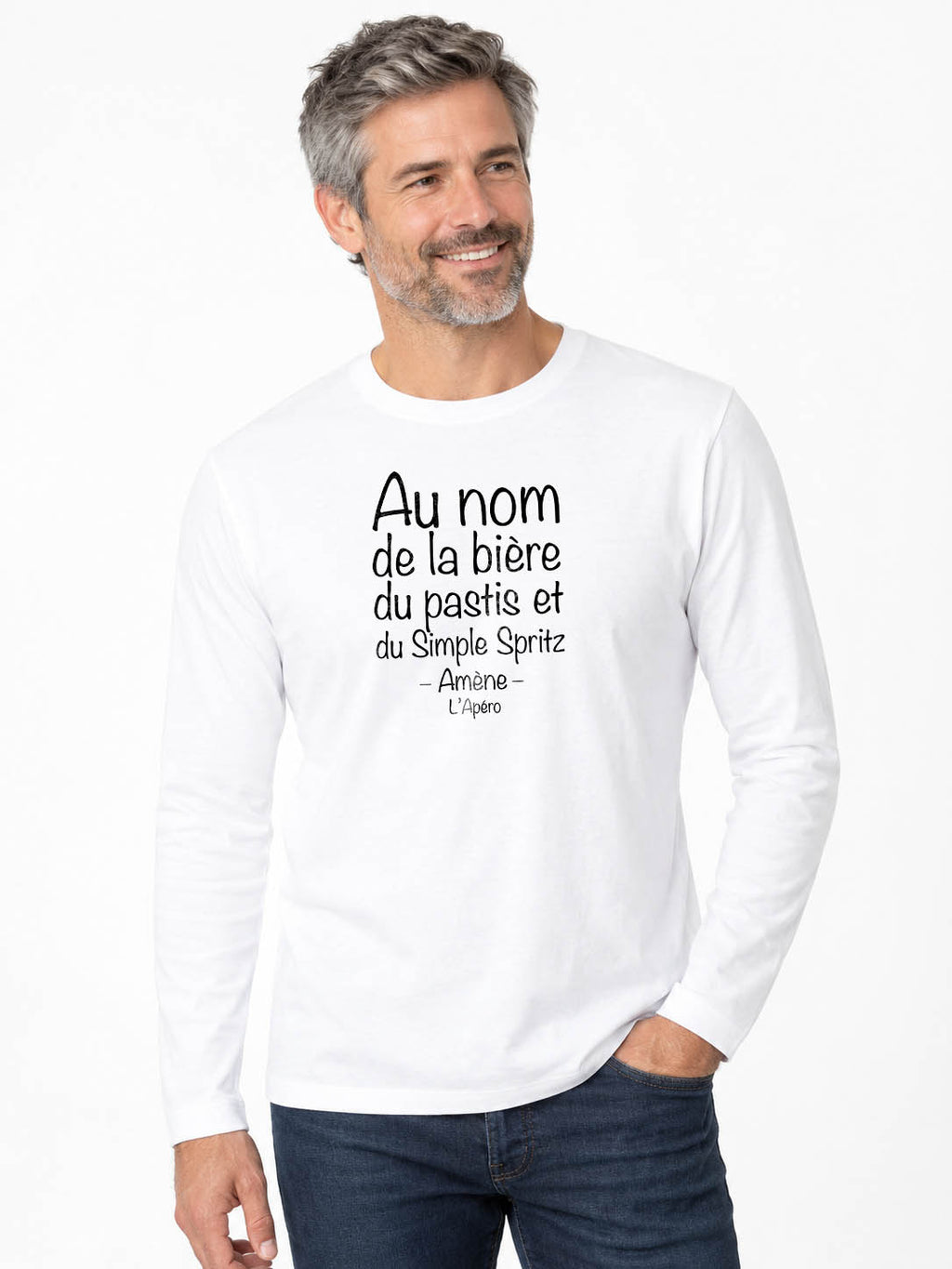 Aperitifgebet – originelles Langarm-T-Shirt, 190 g